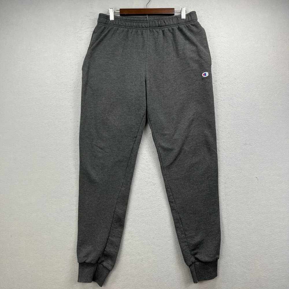 Champion Joggers Men L Gray Fleece Athletic Loungewear Gym Sweatpants Athleisure